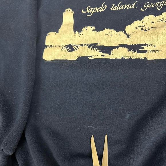 Vintage 80s Sapelo Island Georgia Lighthouse Graphic Sweatshirt - Picture 7 of 8